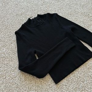 Black Sweater Mock Neck Long Sleeve